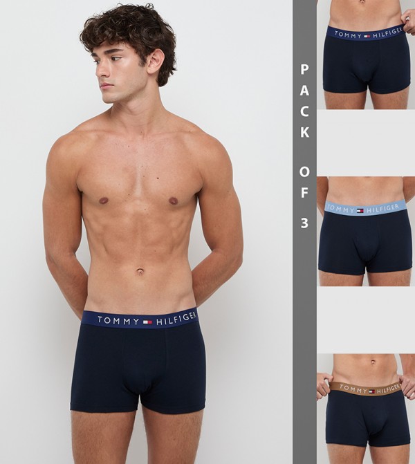 3-Pack Logo Waistband Trunks