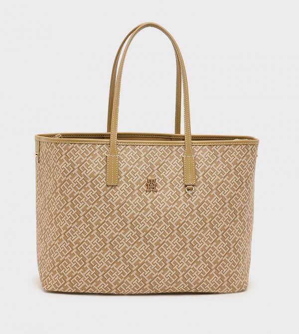 Monogram Patterned Leather Tote Bag
