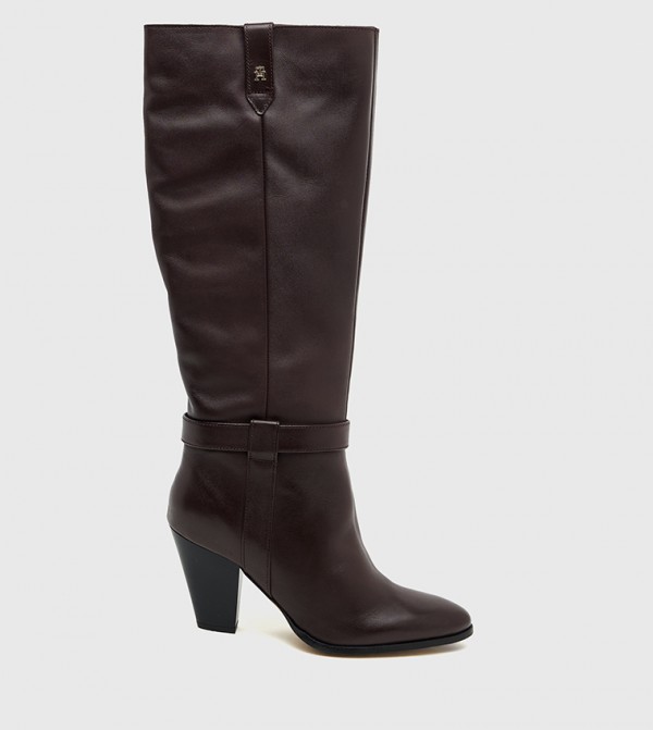 Block Heel Knee High Boots