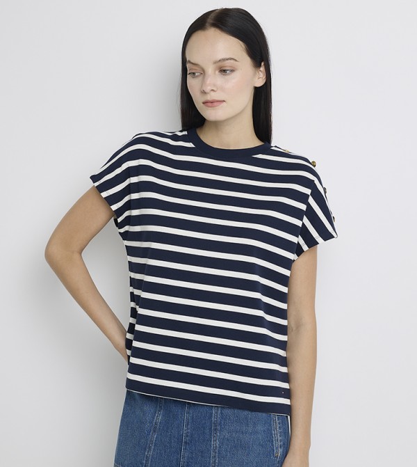 Striped Short Sleeves Casual T-Shirt