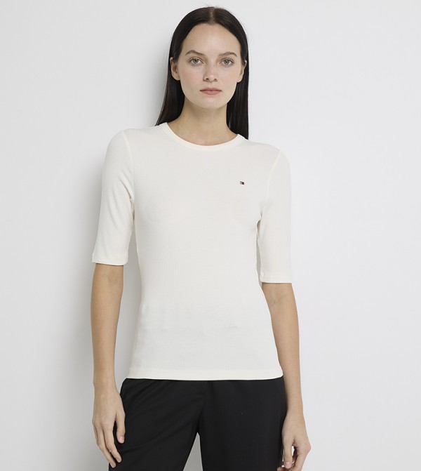 تيشيرت كاجوال بشعار وكم قصير 