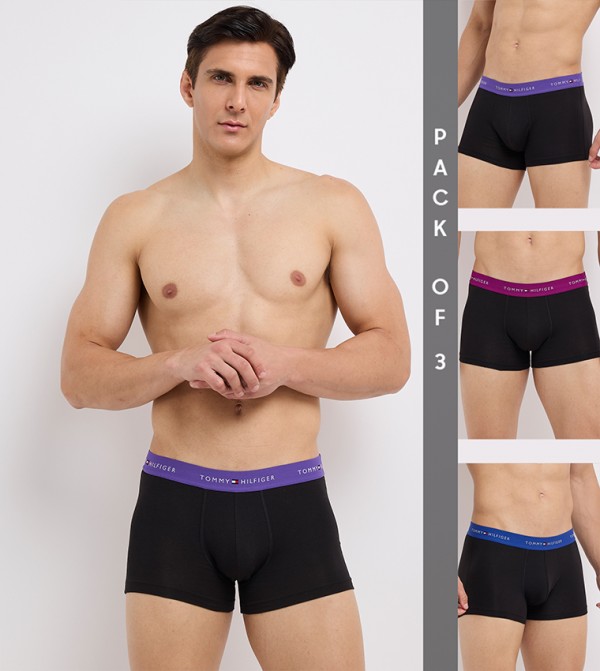 3-Pack Logo Waistband Trunks