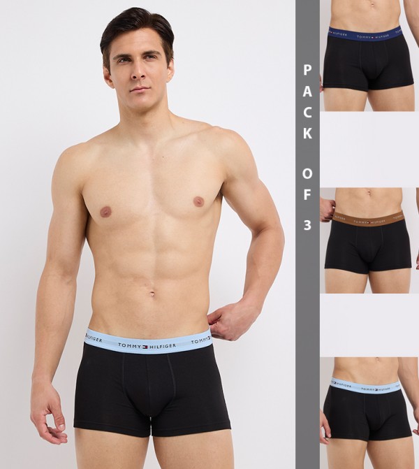 3-Pack Logo Waistband Trunks