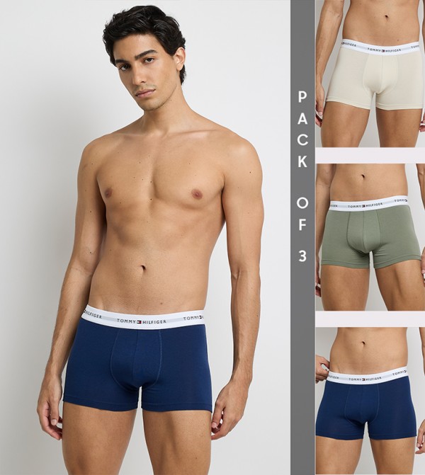 Pack of 3 Logo Waistband Trunks