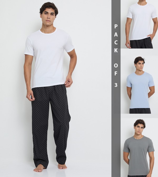 Pack of 3 Crew Neck Lounge T-Shirts