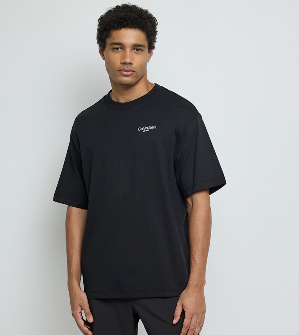 Logo Embroidered Crew Neck T-Shirt