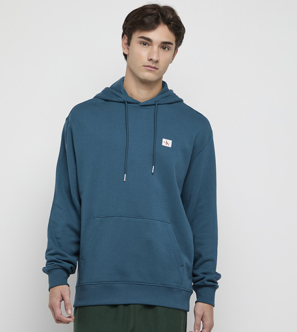 Logo Badge Long Sleeves Terry Hoodie