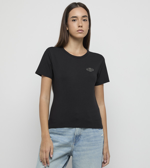 Logo Printed Short Sleeves Slim Fit T-Shirt