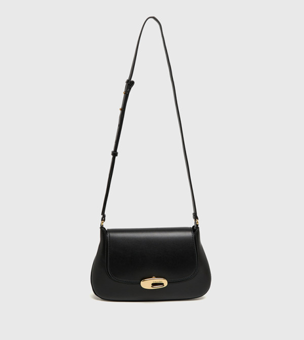 Hardware Detail Flap Crossbody Bag