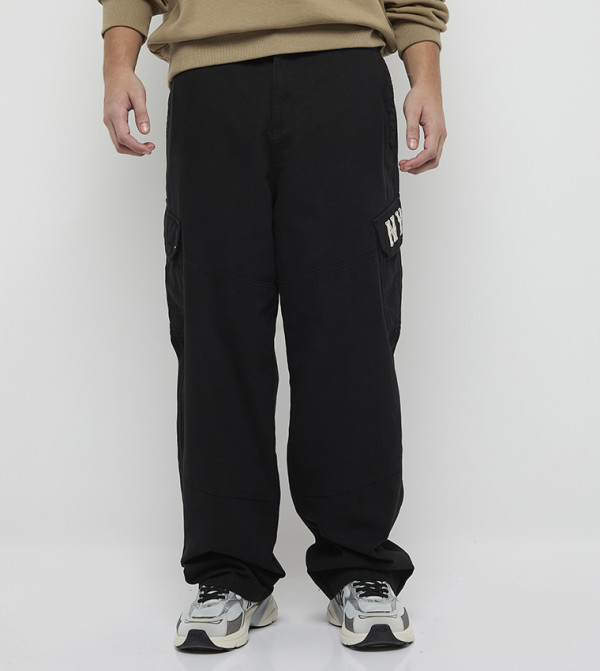 Appliqued Cotton Cargo Sweatpants