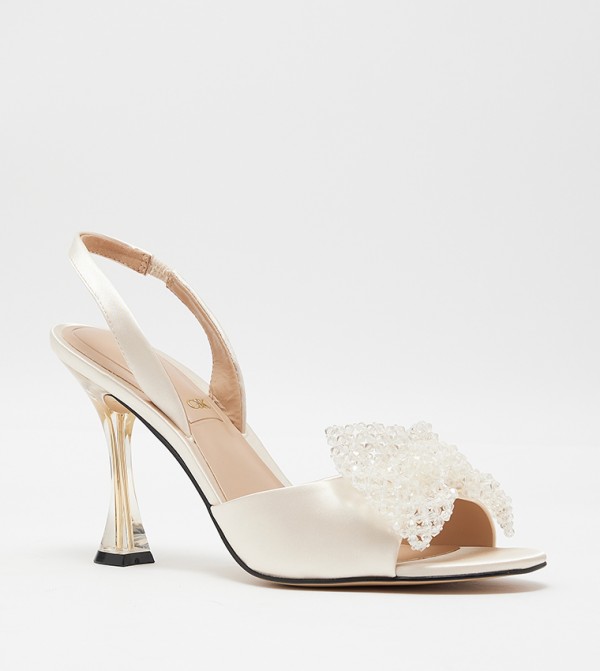 Embellished Slingback Heel Sandals