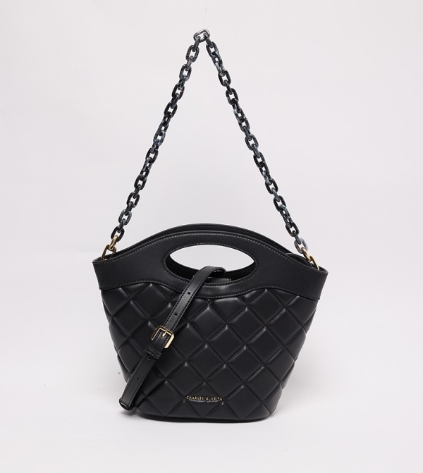 Quilted Chain Link Bucket Bag