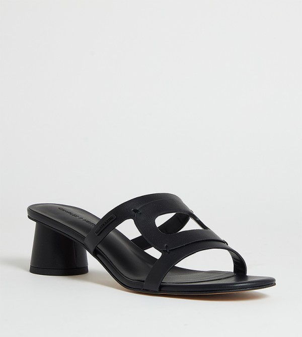Cut-Out Cylindrical Heel Sandals