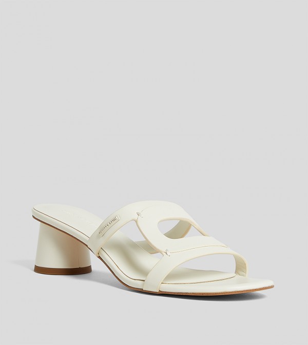 Cut-Out Cylindrical Heel Sandals