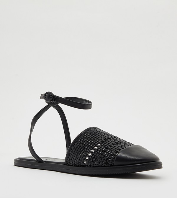 Braided Ankle Strap Flats