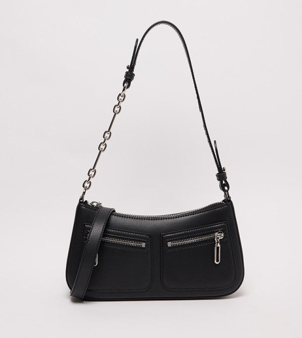 Textured Chain-Strap Shoulder Bag