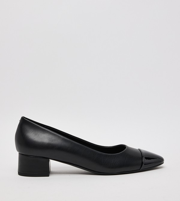 Kleo Patent Cap Toe Block Heel Pumps
