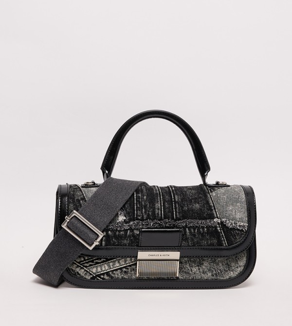 CHARLOT Faded Denim Top Handle Bag