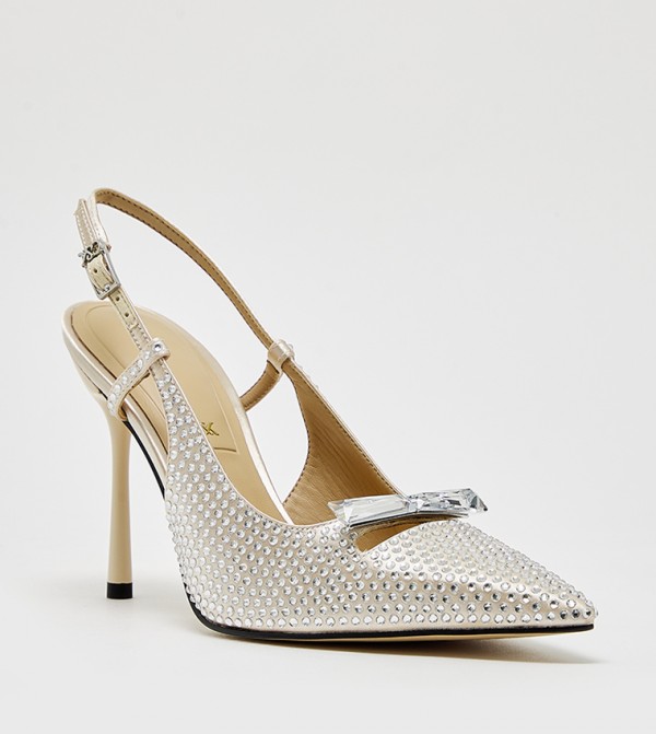 Embellished Slingback Pumps