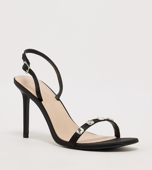 Embellished Slingback Heeled Sandals