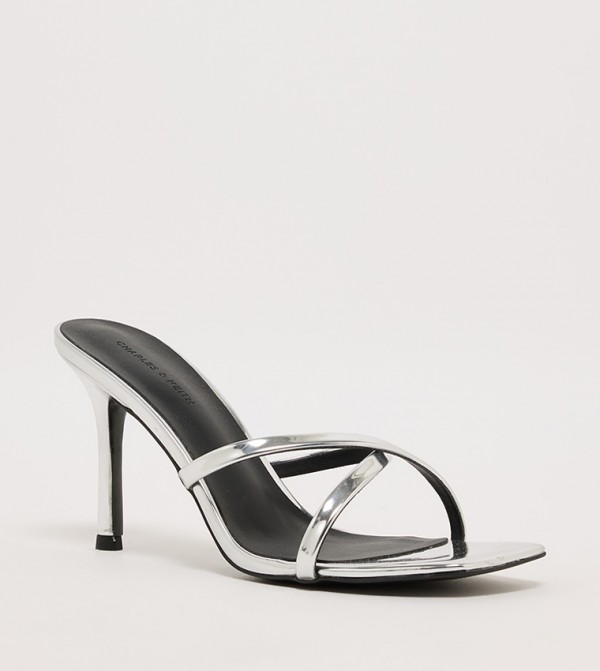 Patent Crossover Strap Heel Sandals
