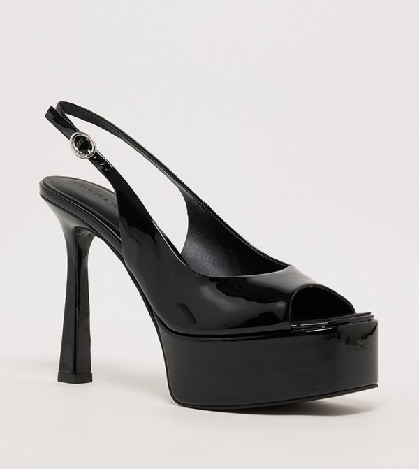 Patent Slingback Platform Heel Sandals