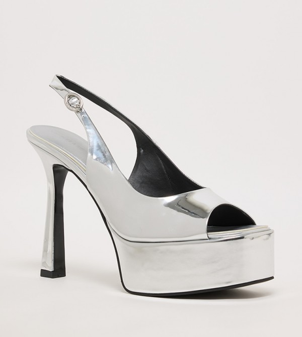 Patent Slingback Platform Heel Sandals