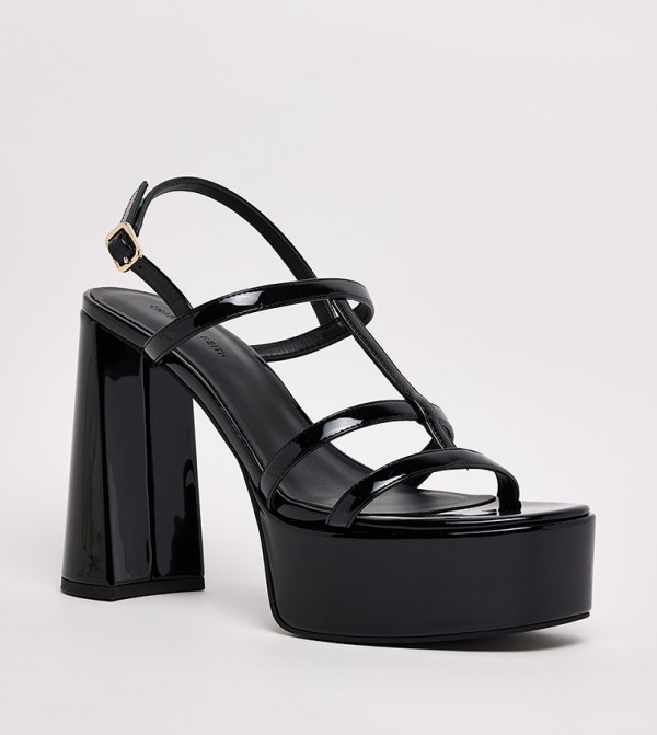 Patent Slingback Platform Heel Sandals
