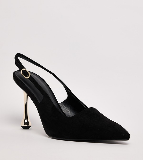 Sculptural Heel Slingback Pumps