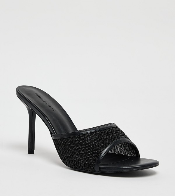 Mesh Detail Stiletto Heel Sandals