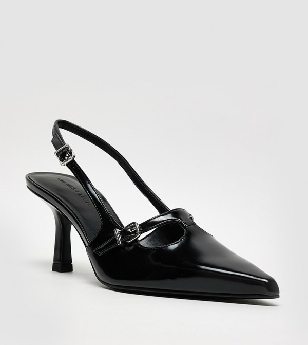 Buckle Detail Slingback Pumps