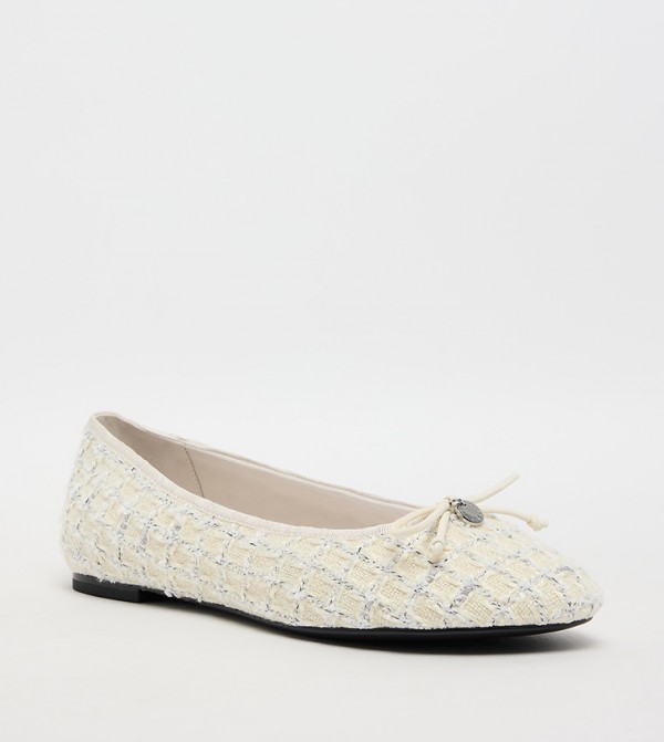 Tweed Round Toe Ballerinas