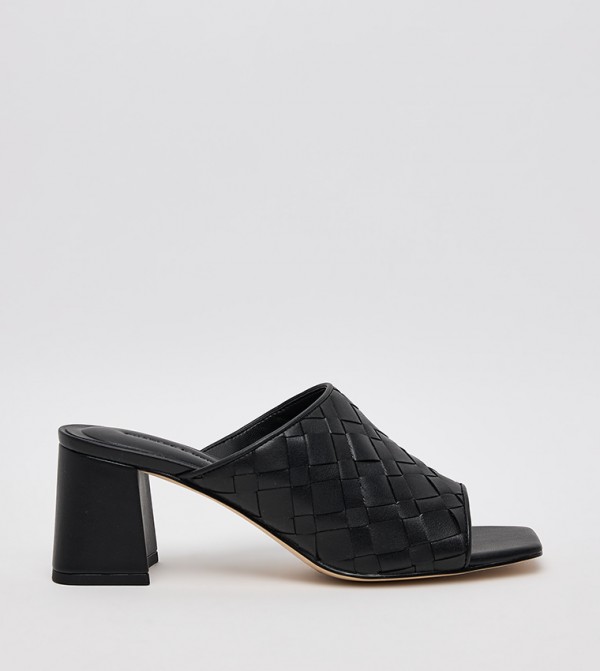 IVETTE Woven Square Toe Heeled Sandals