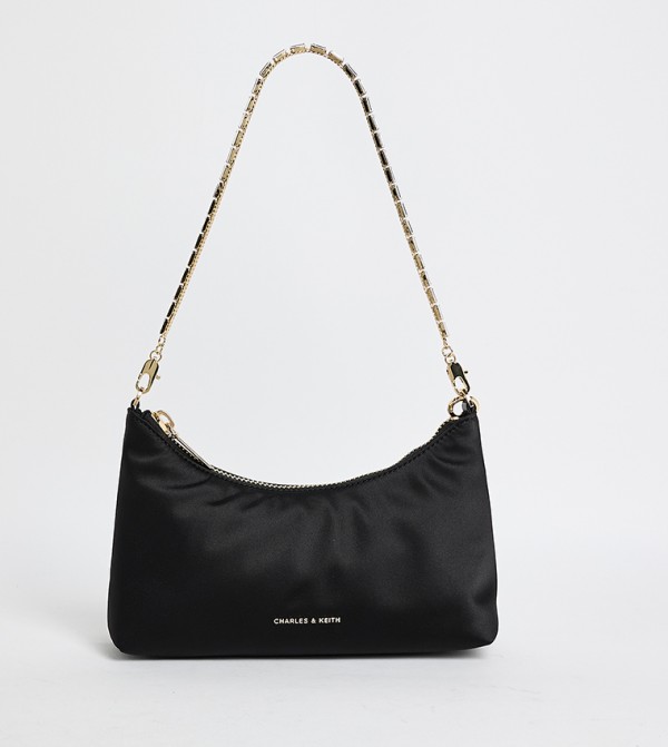 Crystal-Embellished Chain-Handle Shoulder Bag