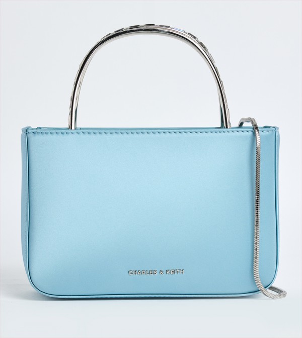 Embellished Handle Handheld Bag