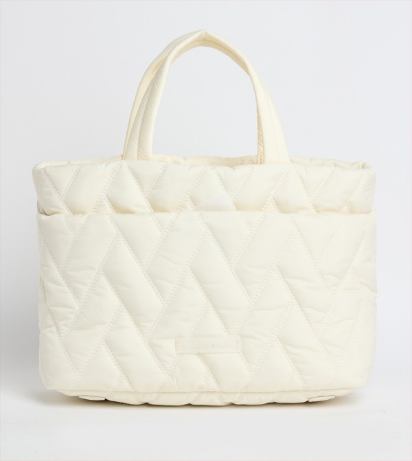 Nylon Quilted Boxy Mini Tote Bag