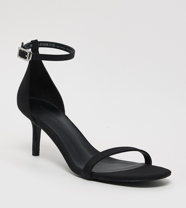 Grosgrain Ankle Strap Stiletto Heel Sandals