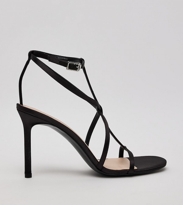 Satin Strappy Stiletto Heel Sandals