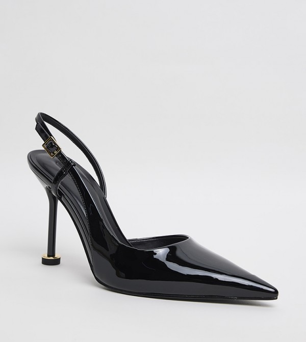Sculptural Heel Slingback Pumps