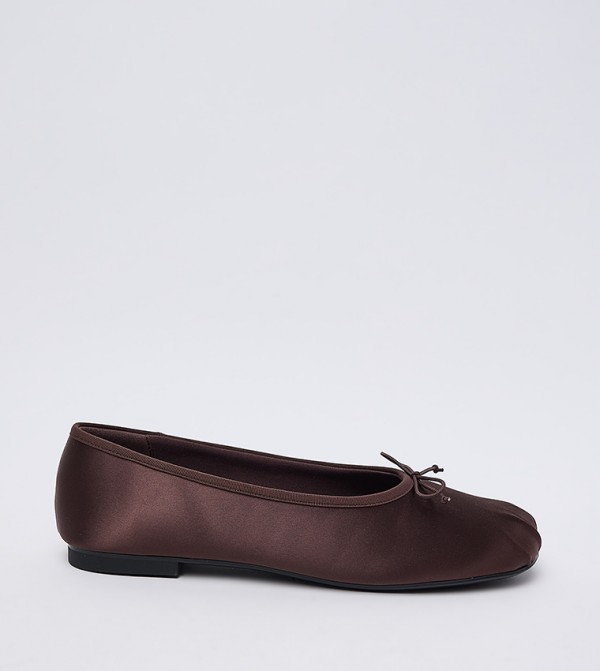Satin Bow Detail Ballerinas