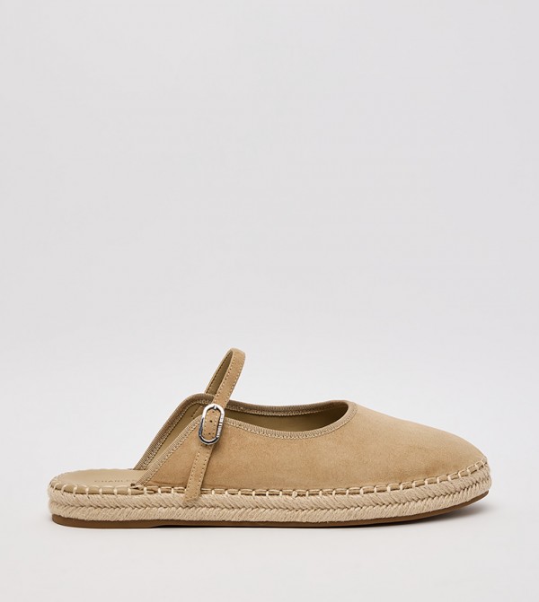 BERNADINE Faux Suede Espadrille Mules