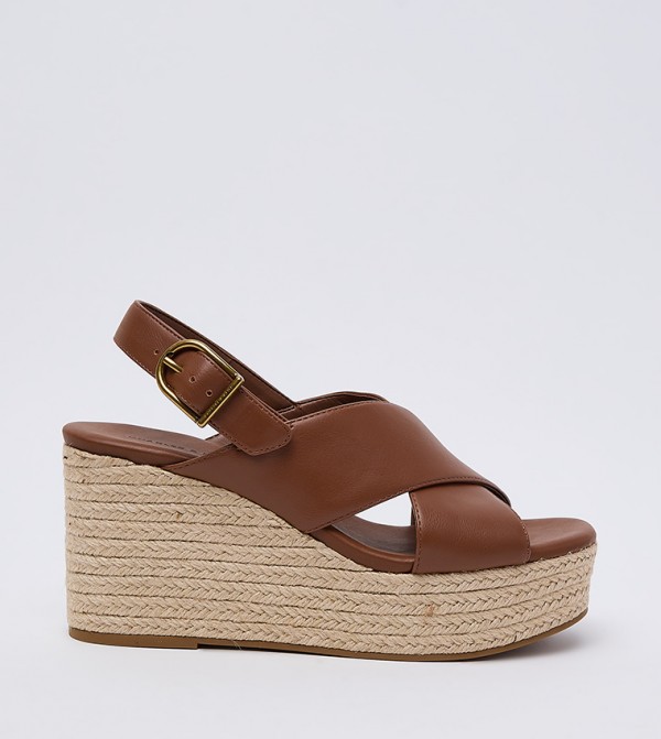 Crossover Slingback Espadrille Wedges