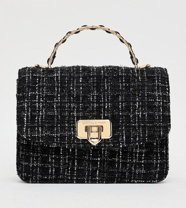 CRESSIDA Tweed Top Handle Bag