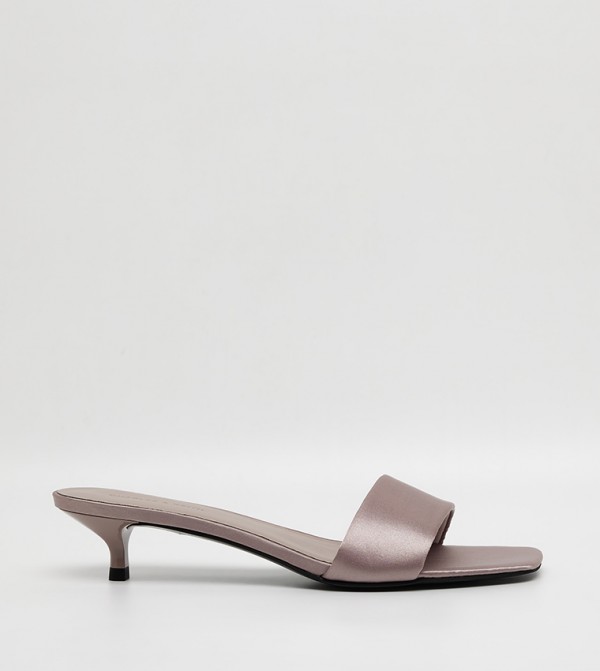 SUSIE Satin Kitten-Heel Sandals