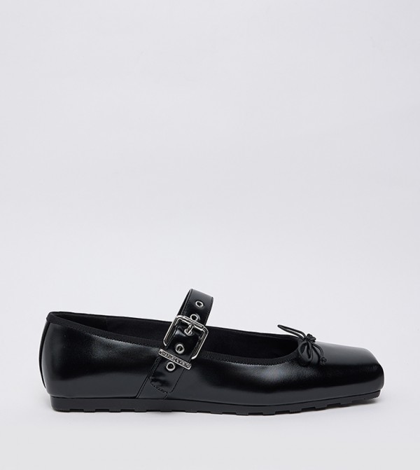 MYLER Bow Detail Square-Toe Mary Janes