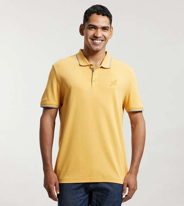 Contrast Tipping Short Sleeves Polo T-Shirt