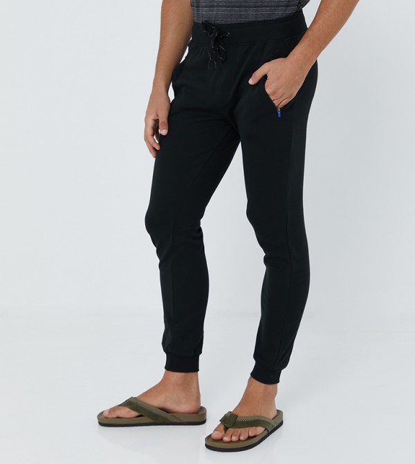 Athleisure-Mens Strait fit Track Pants-Black