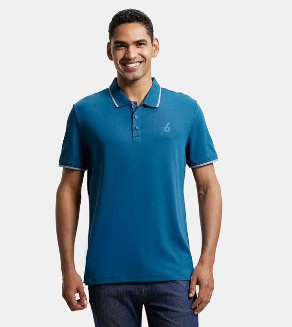 Contrast Tipping Short Sleeves Polo T-Shirt