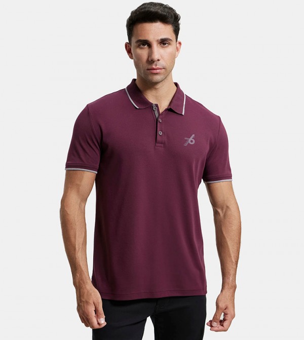 Contrast Tipping Short Sleeves Polo T-Shirt