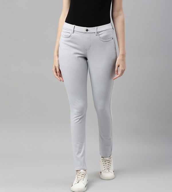 Solid Skinny Fit Stretch Jeggings